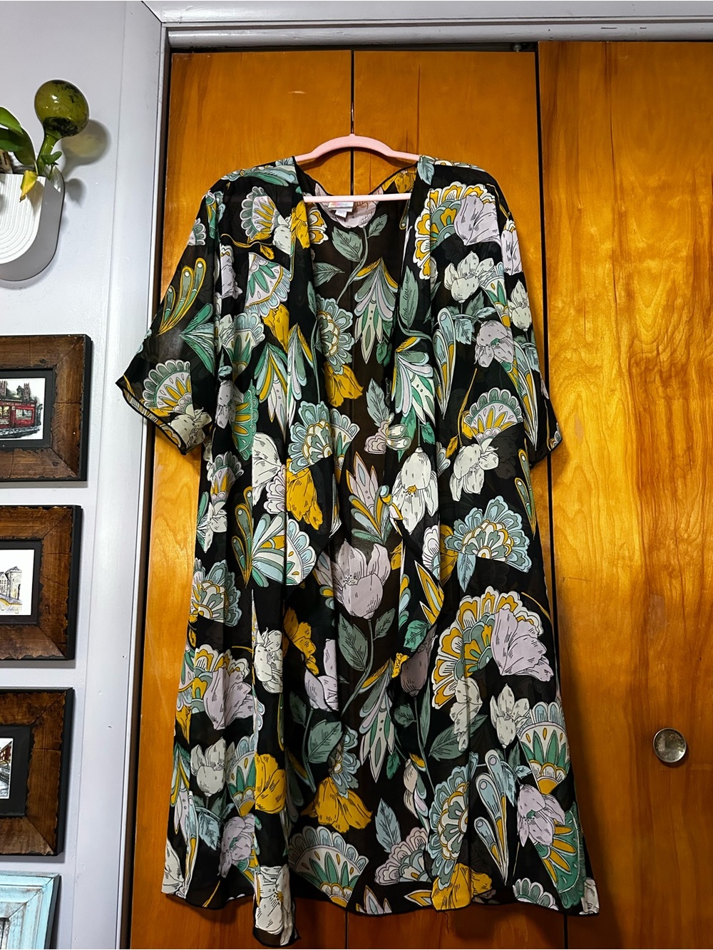 LuLaRoe Floral Midi Dress in Black, Mustard, Sage, Cream, Pale Purple